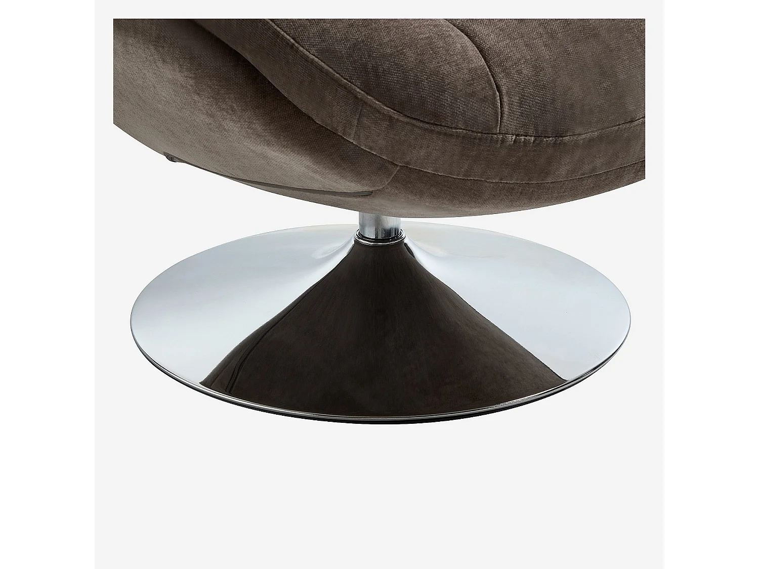 Habitat - Fauteuil pivotant en tissu et métal chromé - Taupe - Mogliano