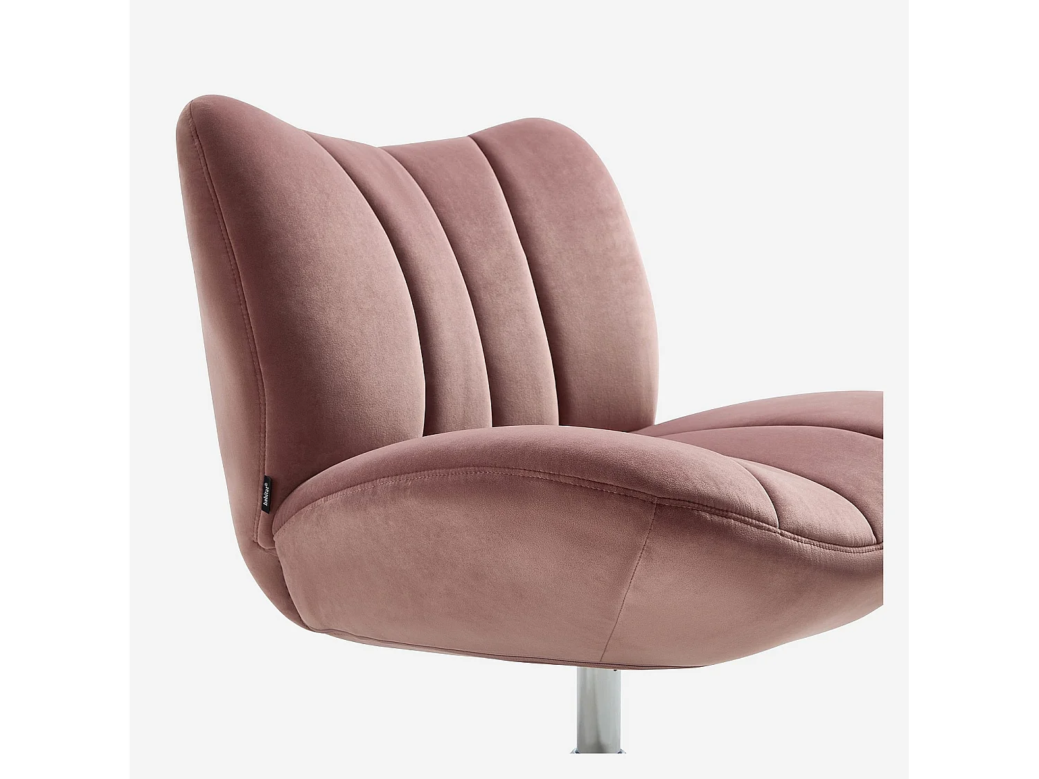 Habitat - Fauteuil pivotant matelassé en tissu et métal chromé  - Vieux rose - Andrew