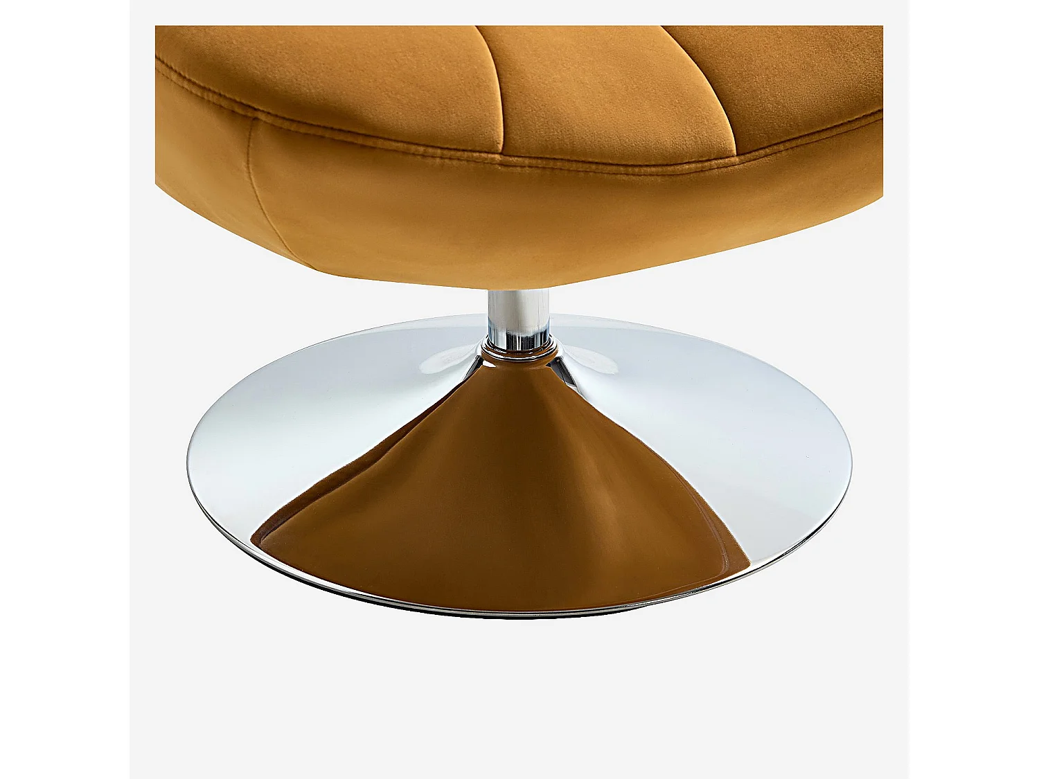 Habitat - Fauteuil pivotant matelassé en tissu et métal chromé  - Miel - Andrew