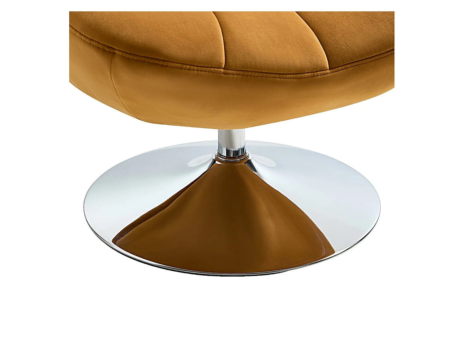 Habitat - Fauteuil pivotant matelassé en tissu et métal chromé  - Miel - Andrew