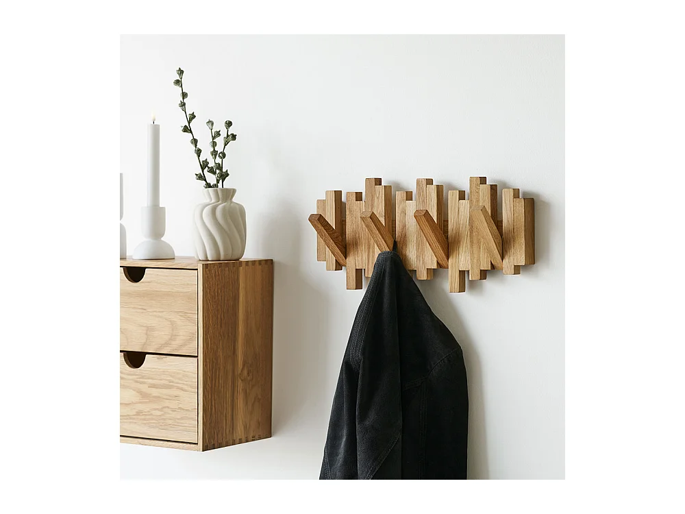 Tove Wandgarderobe 4 Haken Eiche.
