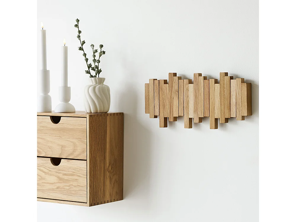 Caltra - Porte-manteaux en bois L40cm - Bois clair