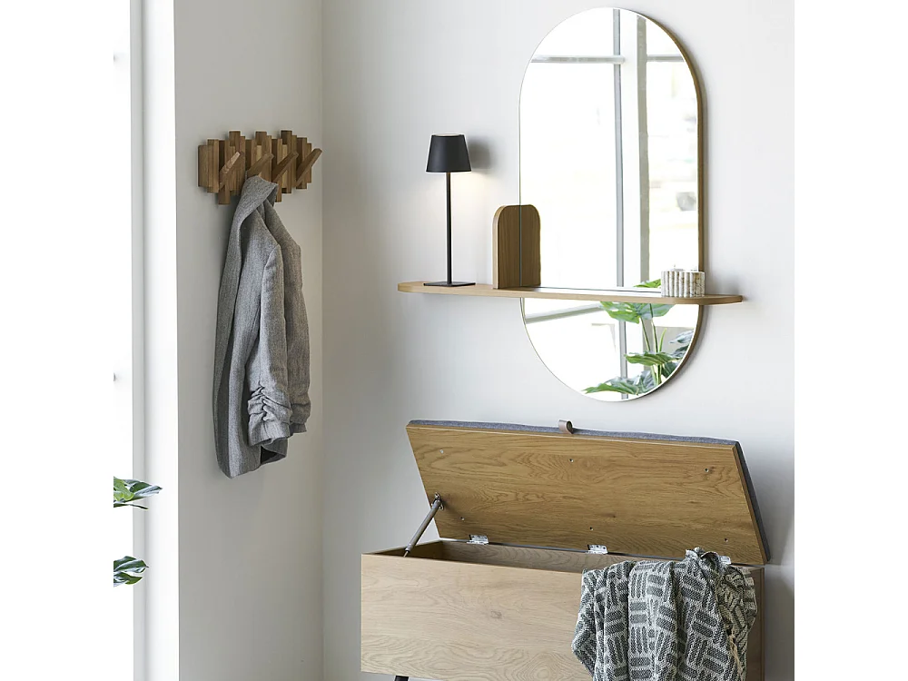 Caltra - Porte-manteaux en bois L40cm - Bois clair
