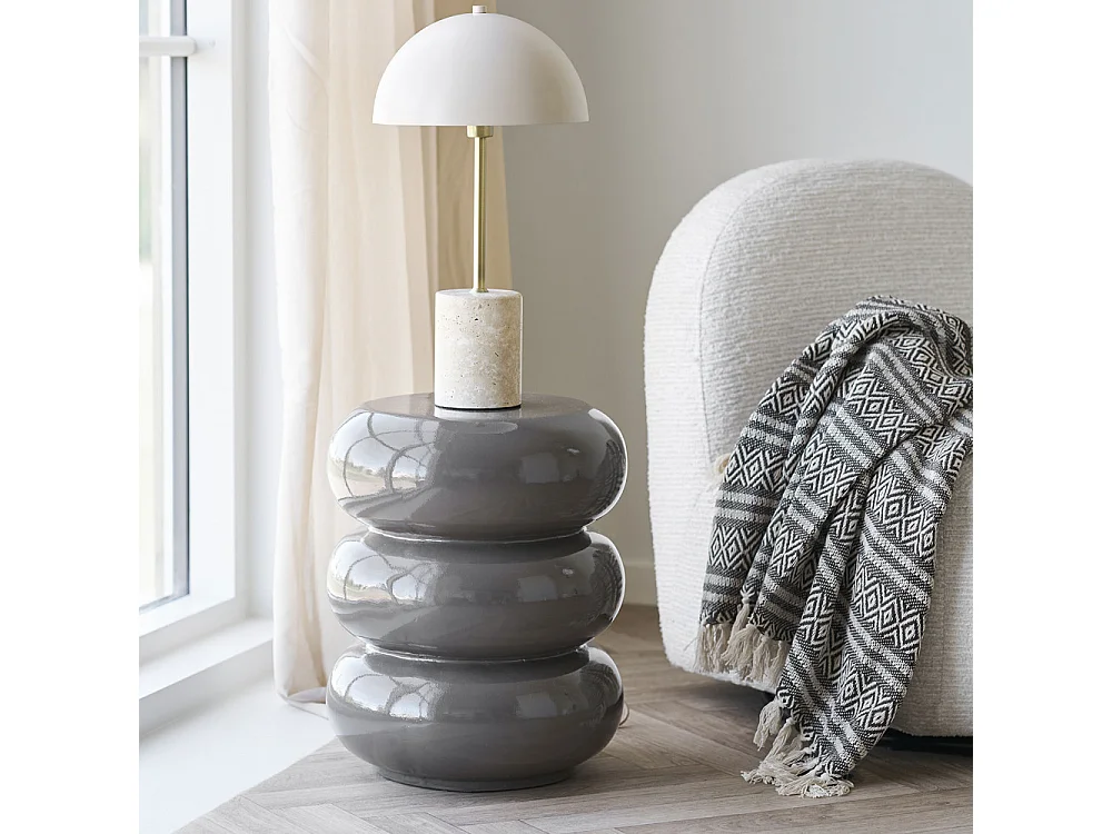 Iben Couchtisch Eckentisch Ø35,5cm braun.