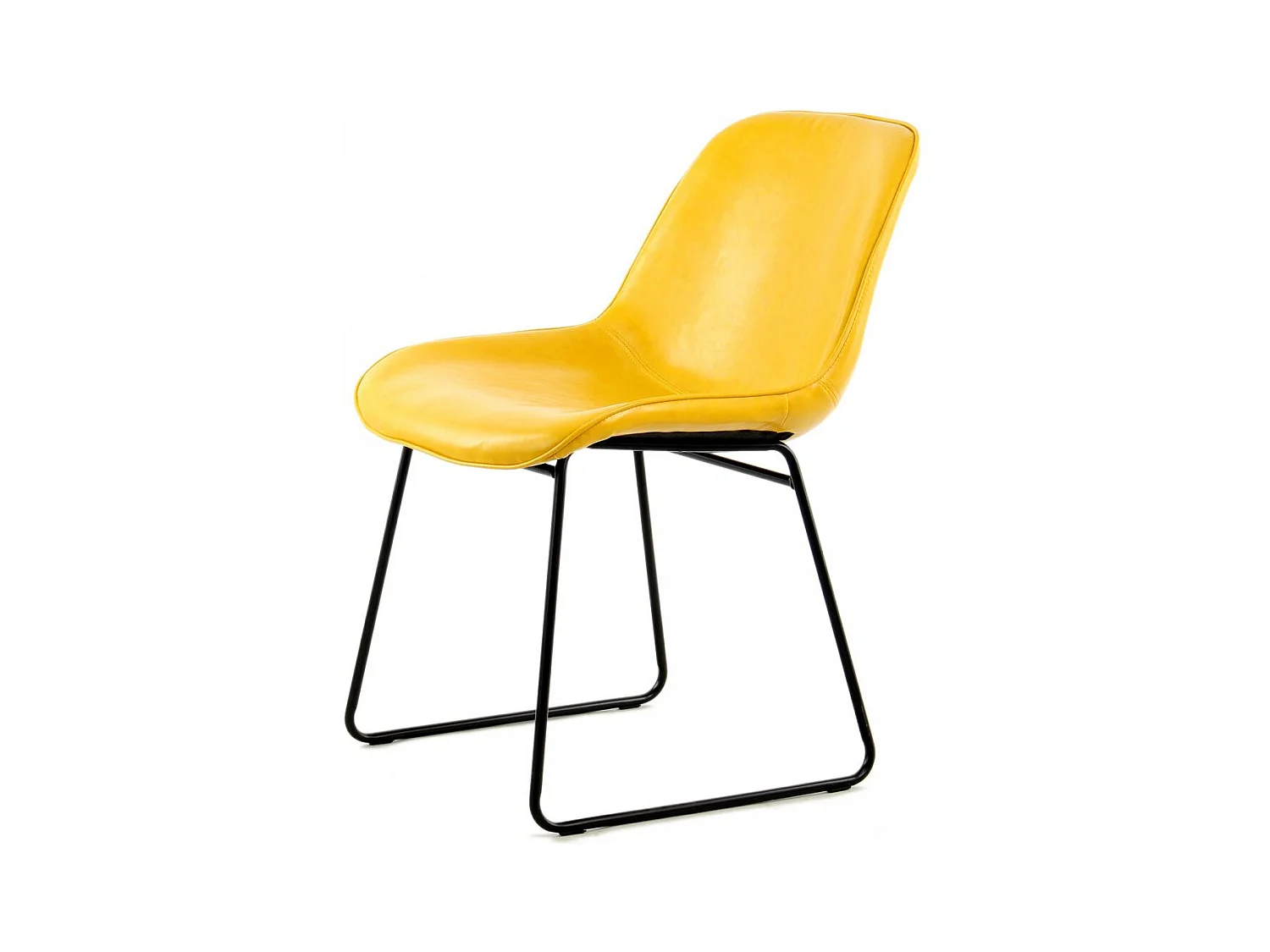 Chaise semi artisanal LOT DE 2 ATA 64,5x49,5x81 jaune