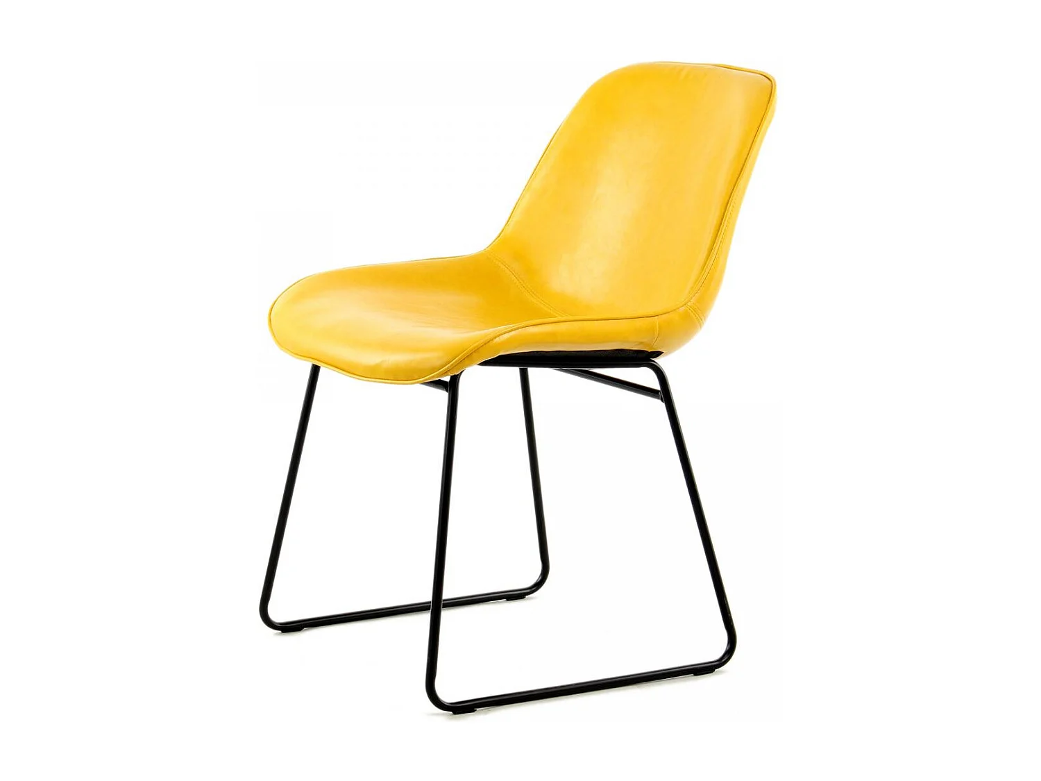 Chaise semi artisanal LOT DE 2 ATA 64,5x49,5x81 jaune