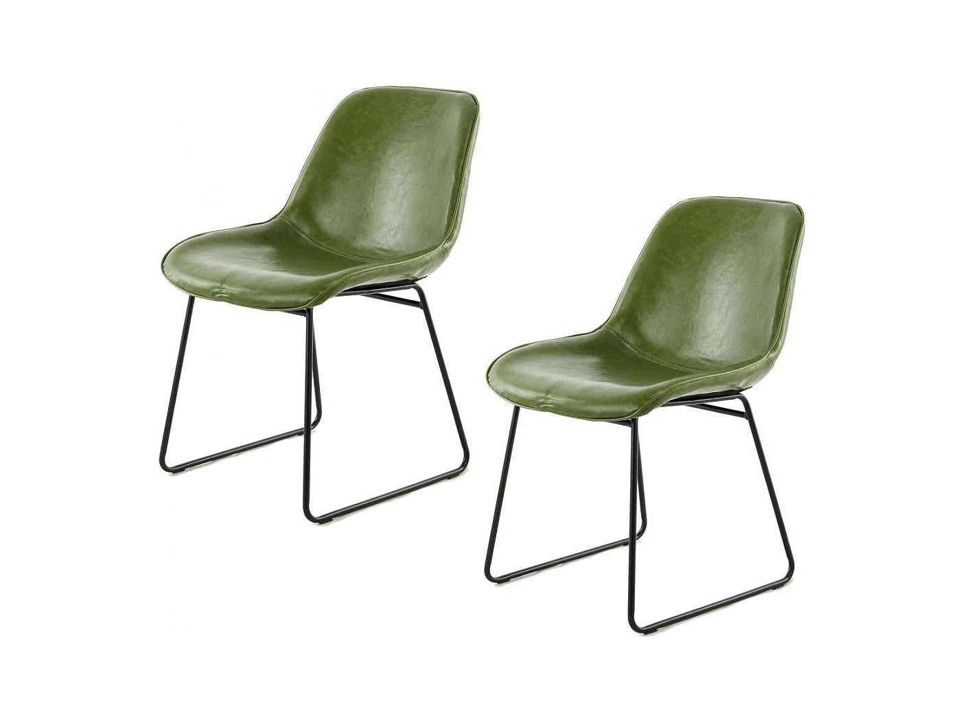 Chaise semi artisanal LOT DE 2 ATA 64,5x49,5x81 vert