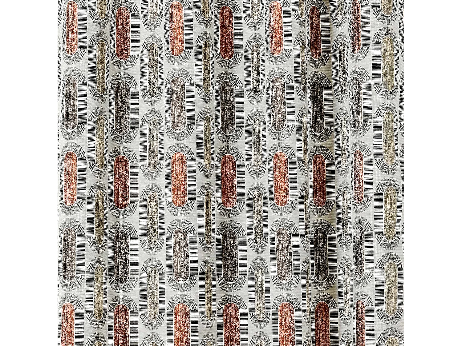 Cortina traslúcida con motivos retro