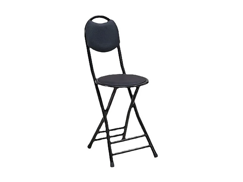 Lot de 10 Tabouret Pliant en Métal Noir – Ø30x44x76 cm