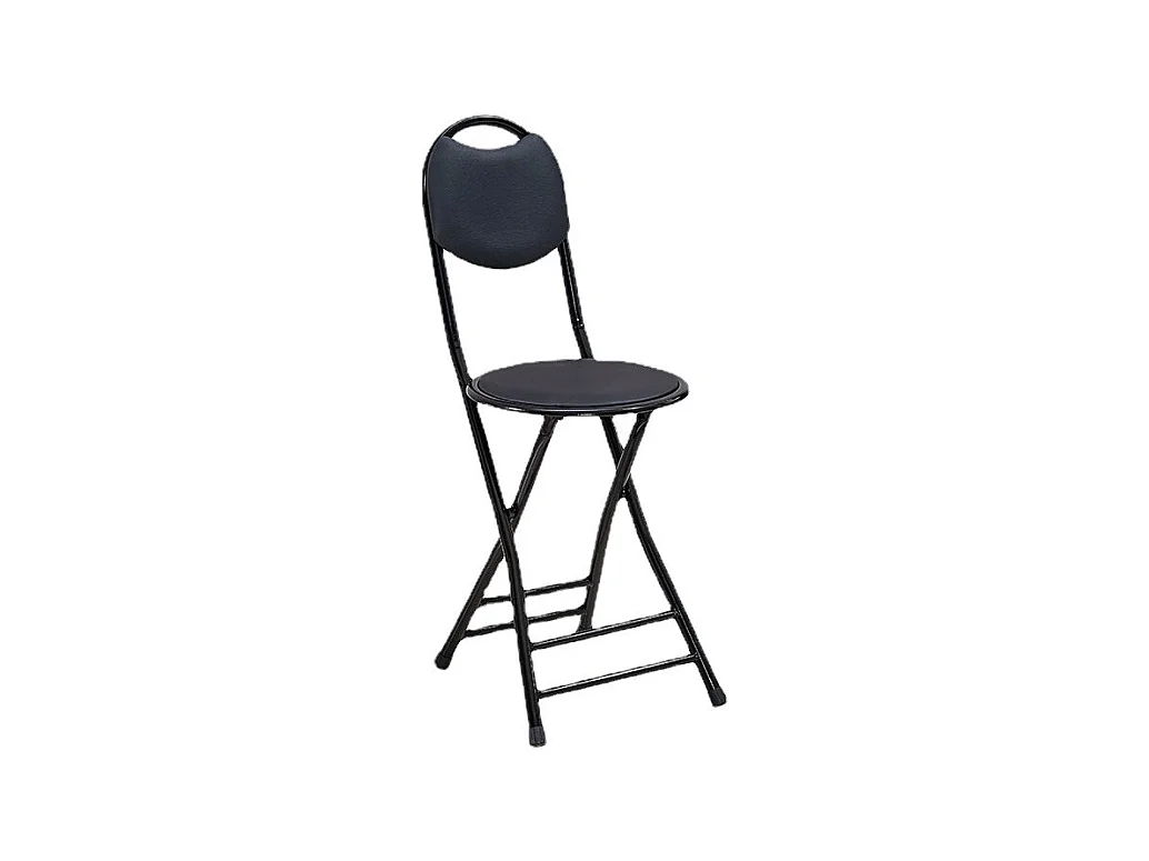 Lot de 10 Tabouret Pliant en Métal Noir – Ø30x44x76 cm