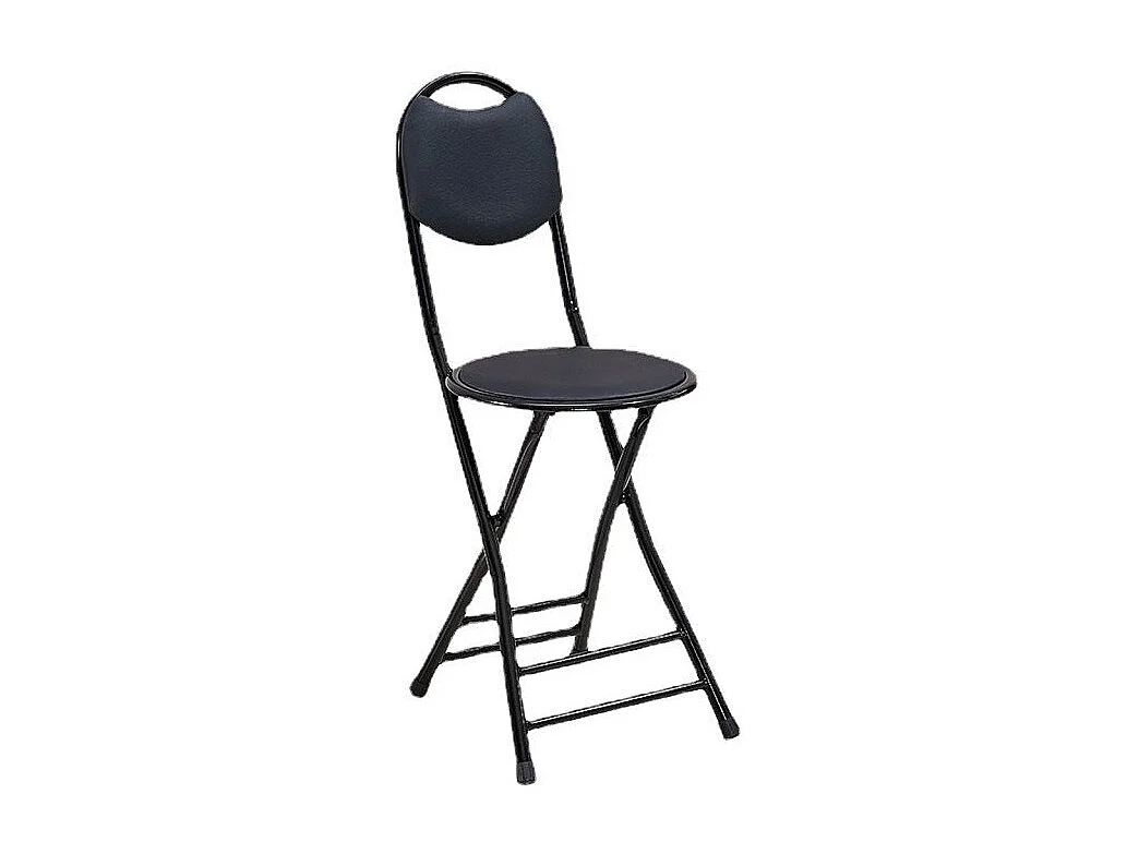 Lot de 10 Tabouret Pliant en Métal Noir – Ø30x44x76 cm
