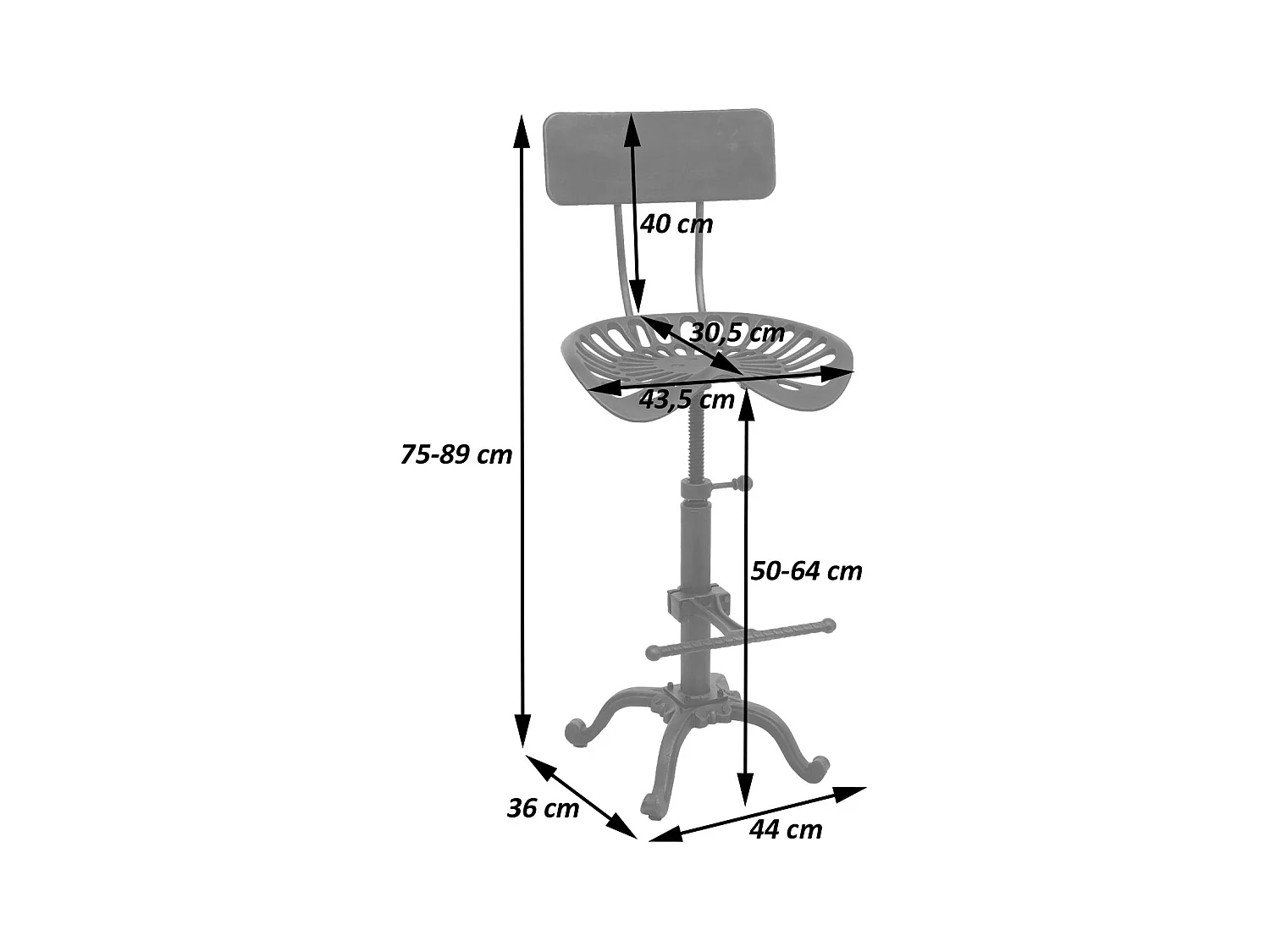 Tabouret de bar MCW-N26,  rouge