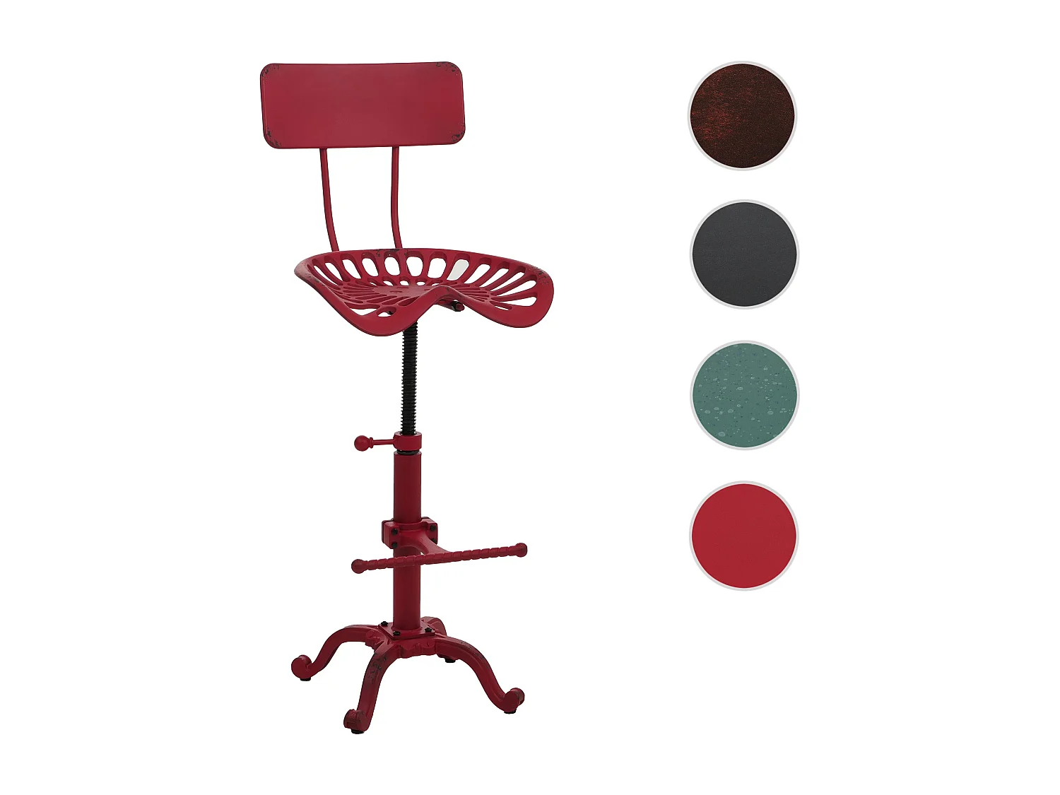Tabouret de bar MCW-N26,  rouge