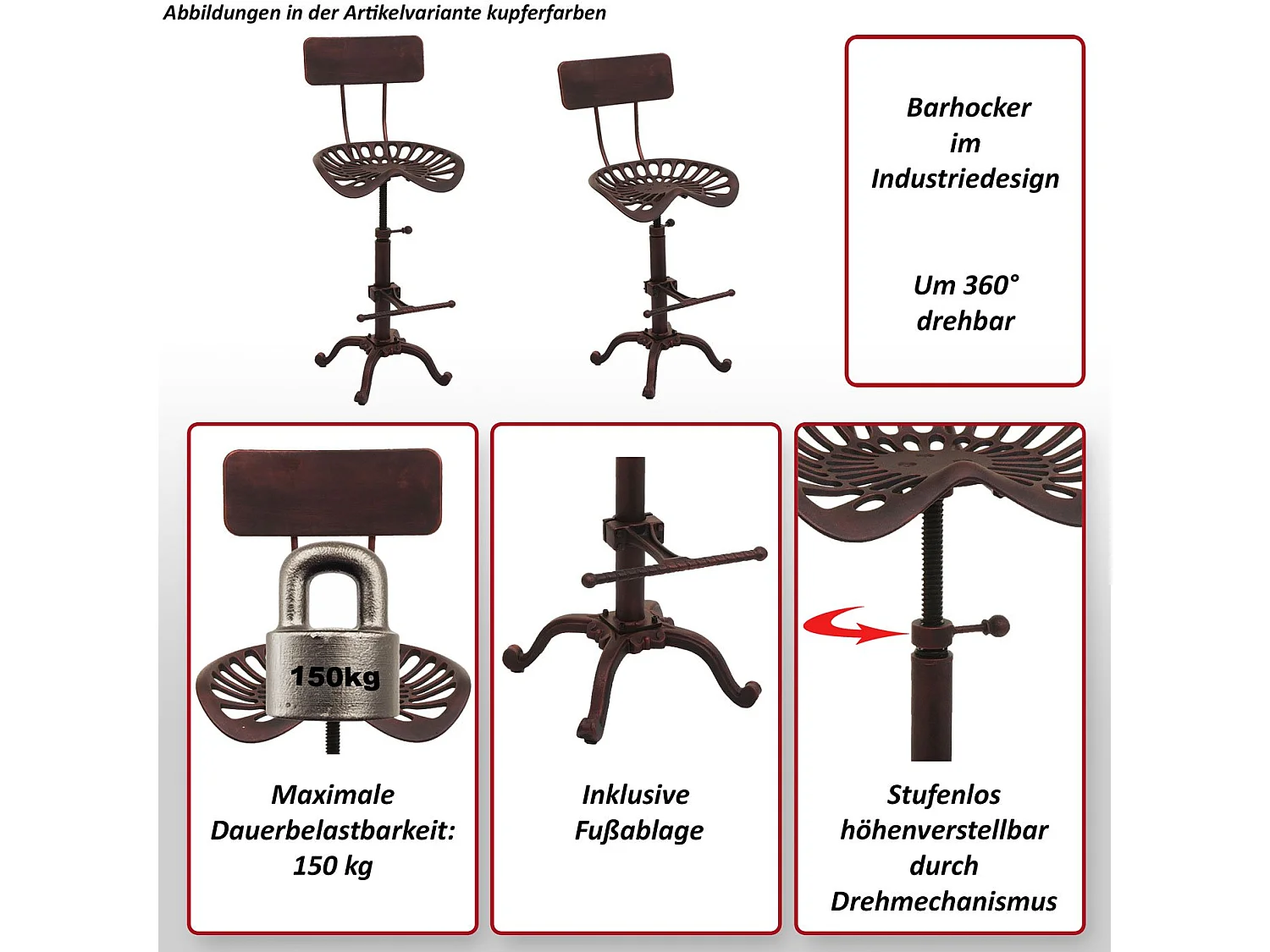 Stołek barowy MCW-N26,  zielony