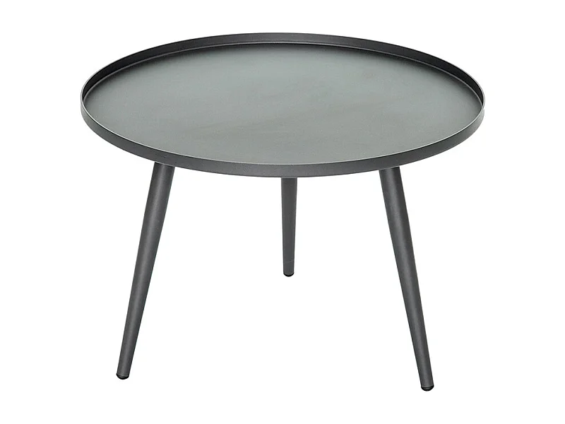 Table basse ronde grise en aluminium Antiparos Ø 60 x 42 cm - Jardiline