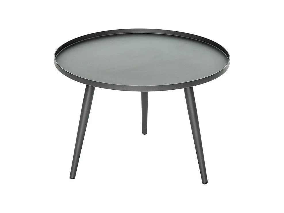 Table basse ronde grise en aluminium Antiparos Ø 60 x 42 cm - Jardiline