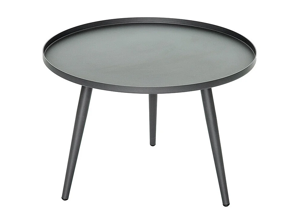 Table basse ronde grise en aluminium Antiparos Ø 60 x 42 cm - Jardiline