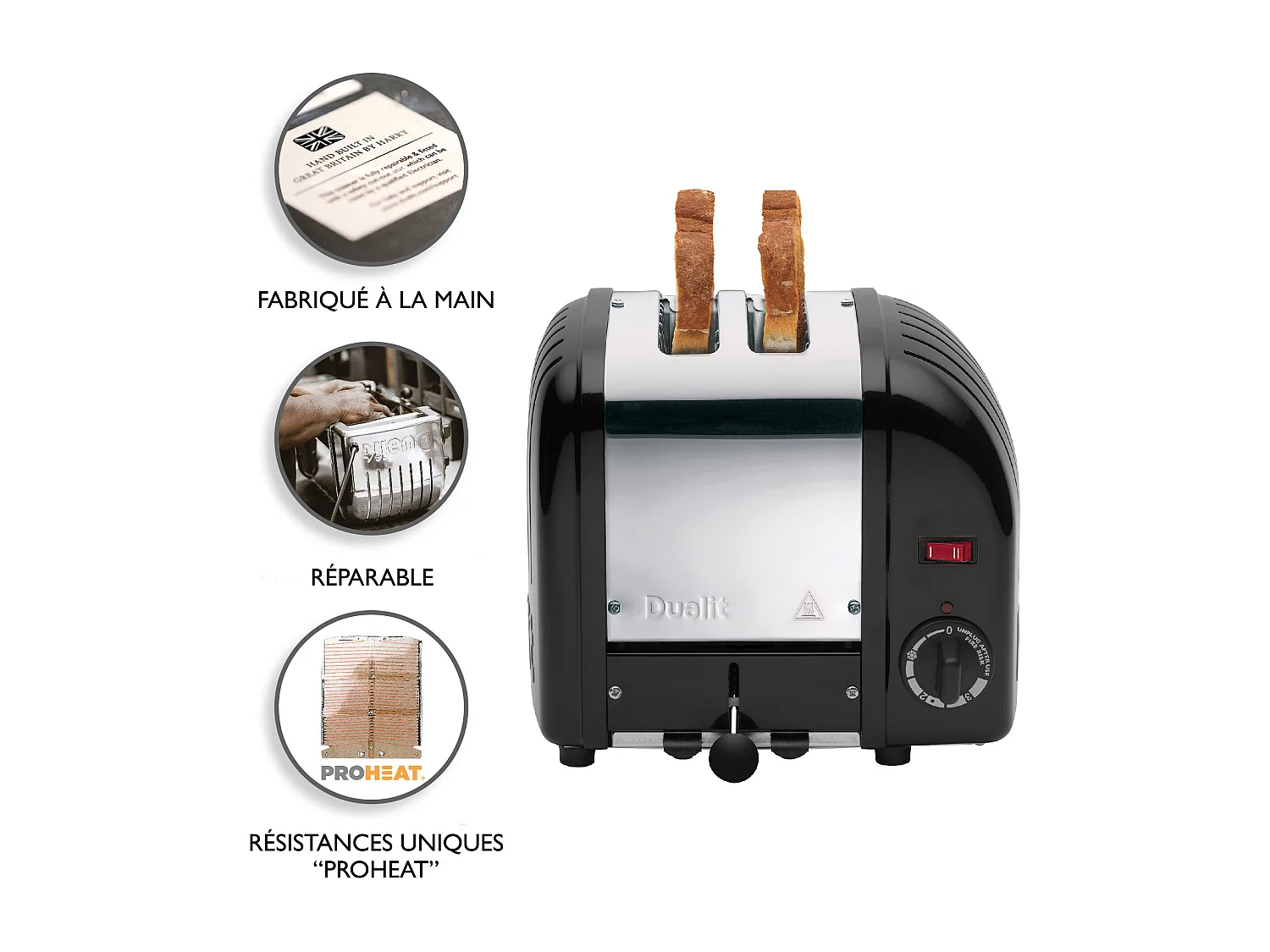 Dualit Grille-pain 2 fentes 1200w noir - 20250