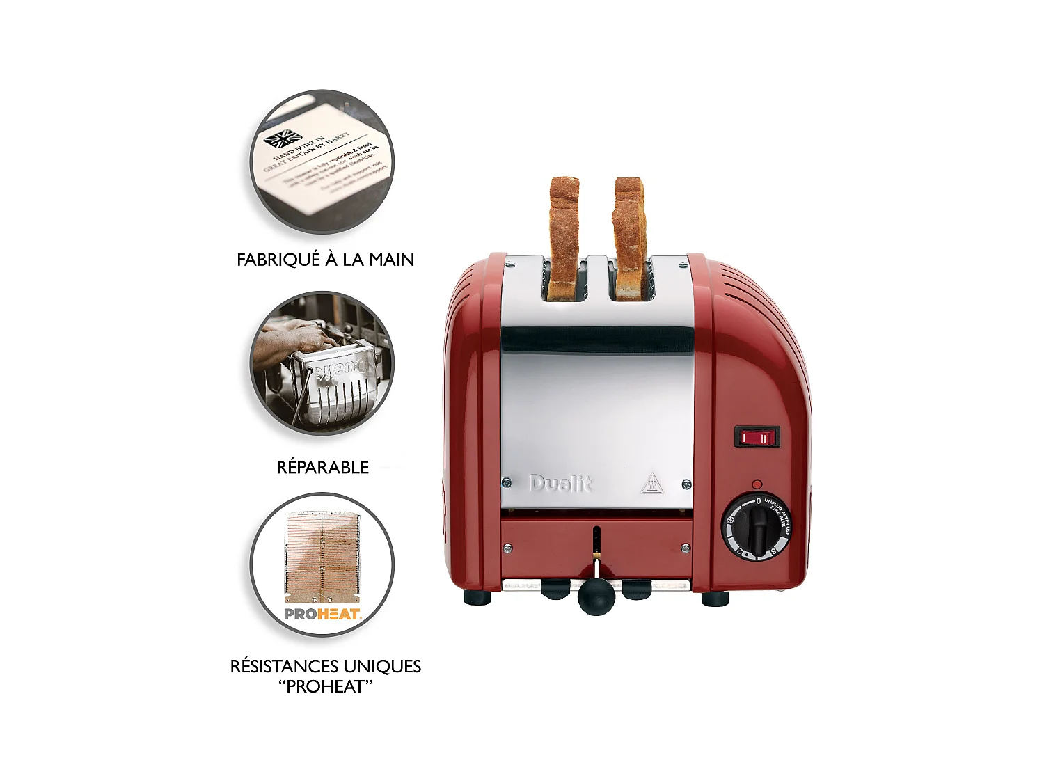 Dualit Grille-pain 2 fentes 1200w rouge - 20259