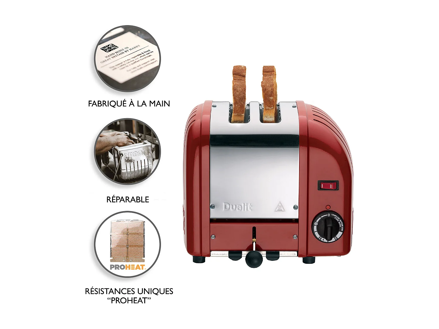 Dualit Grille-pain 2 fentes 1200w rouge - 20259