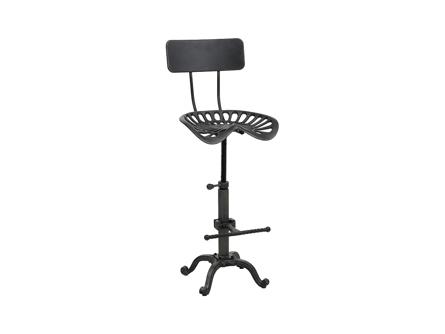 Tabouret de bar MCW-N26,  noir-argent