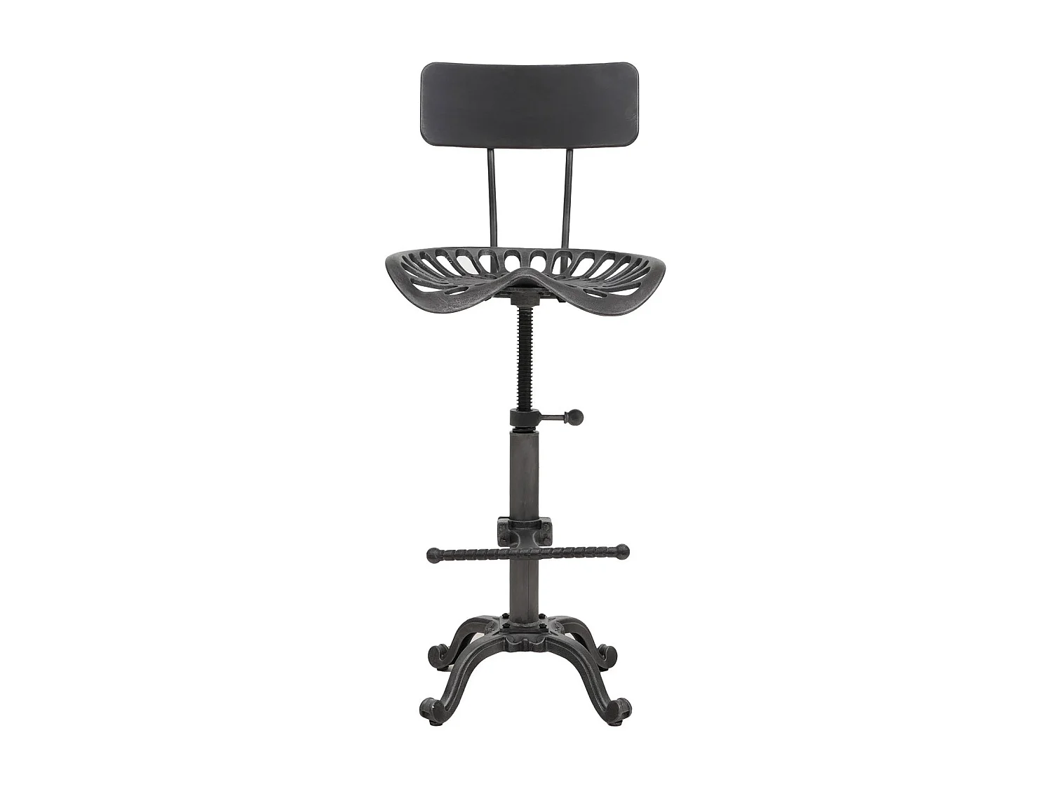 Tabouret de bar MCW-N26,  noir-argent