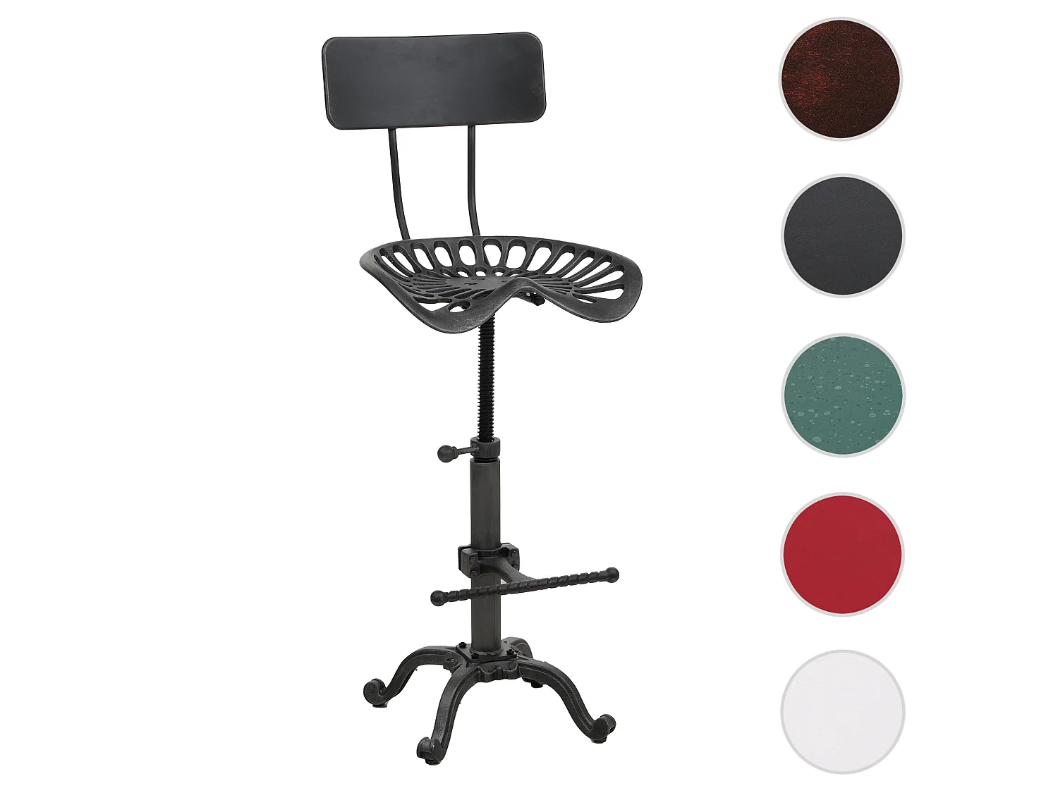 Barhocker MCW-N26, Schwarz-silber