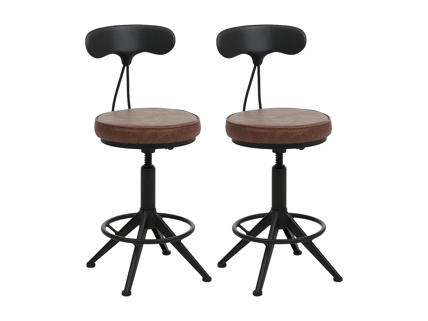 Barhocker MCW-O84 (2er-Set), Braun