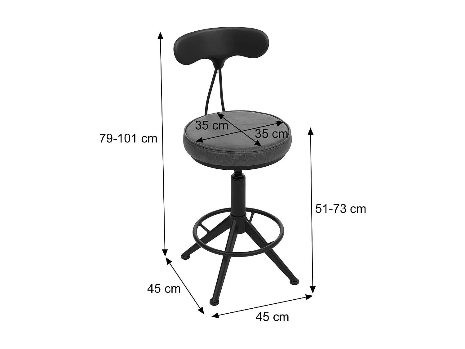 Stołki barowe MCW-O84 (zestaw 2 szt.),  brązowy