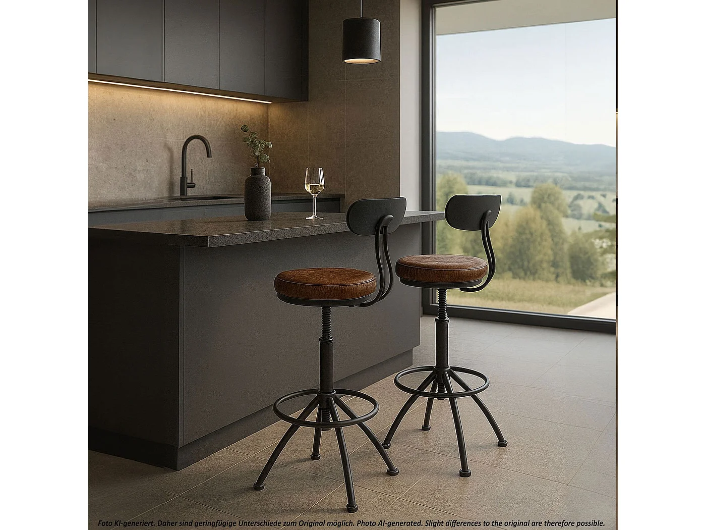 Stołki barowe MCW-O84 (zestaw 2 szt.),  brązowy