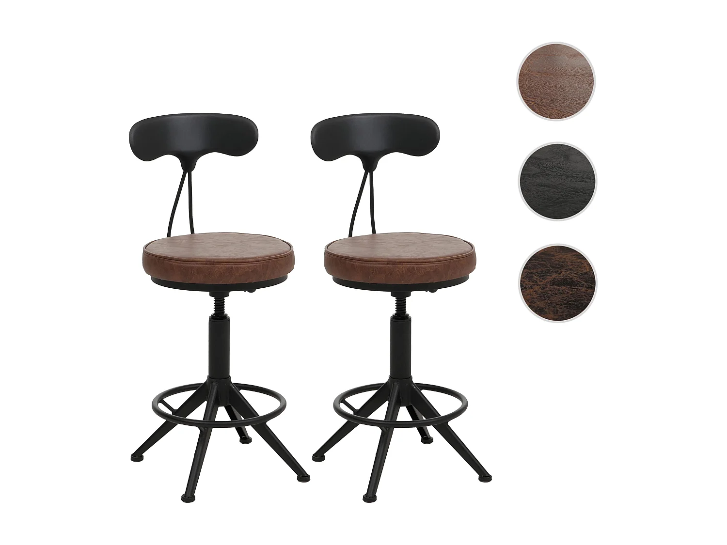 Stołki barowe MCW-O84 (zestaw 2 szt.),  brązowy