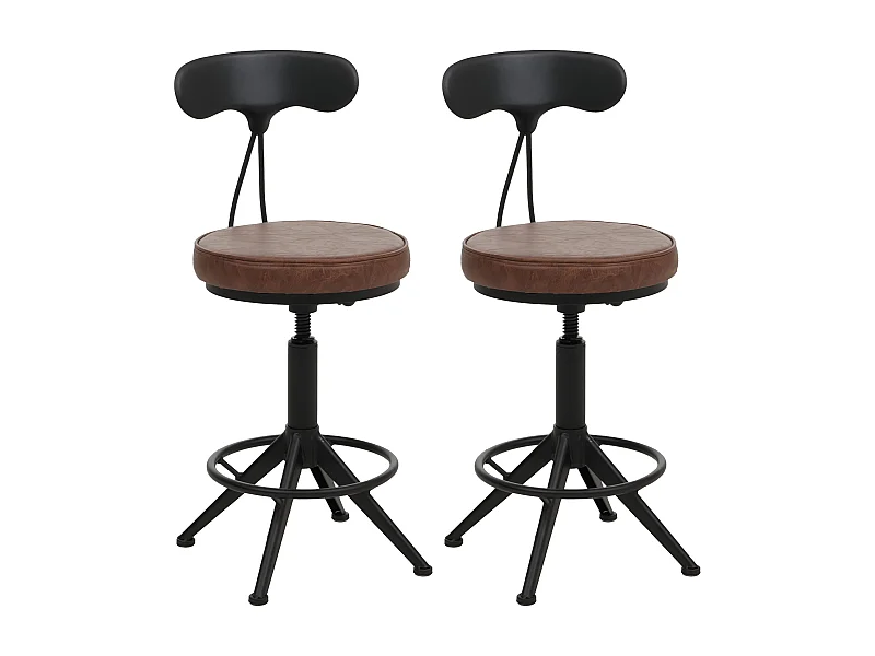 Barhocker MCW-O84 (2er-Set), Braun