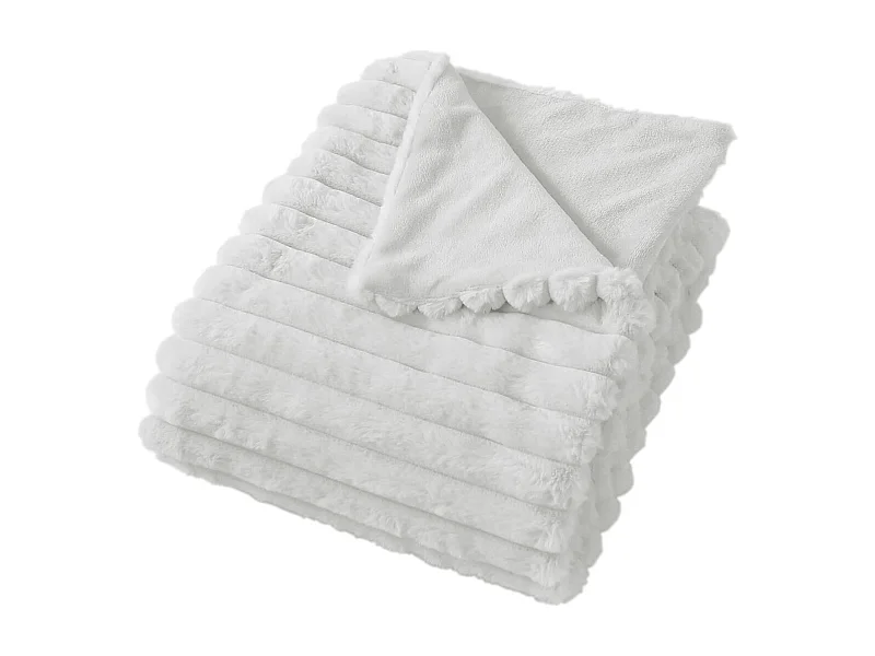 Plaid XL Imitation Fourrure "Matisse" 180x220cm Blanc