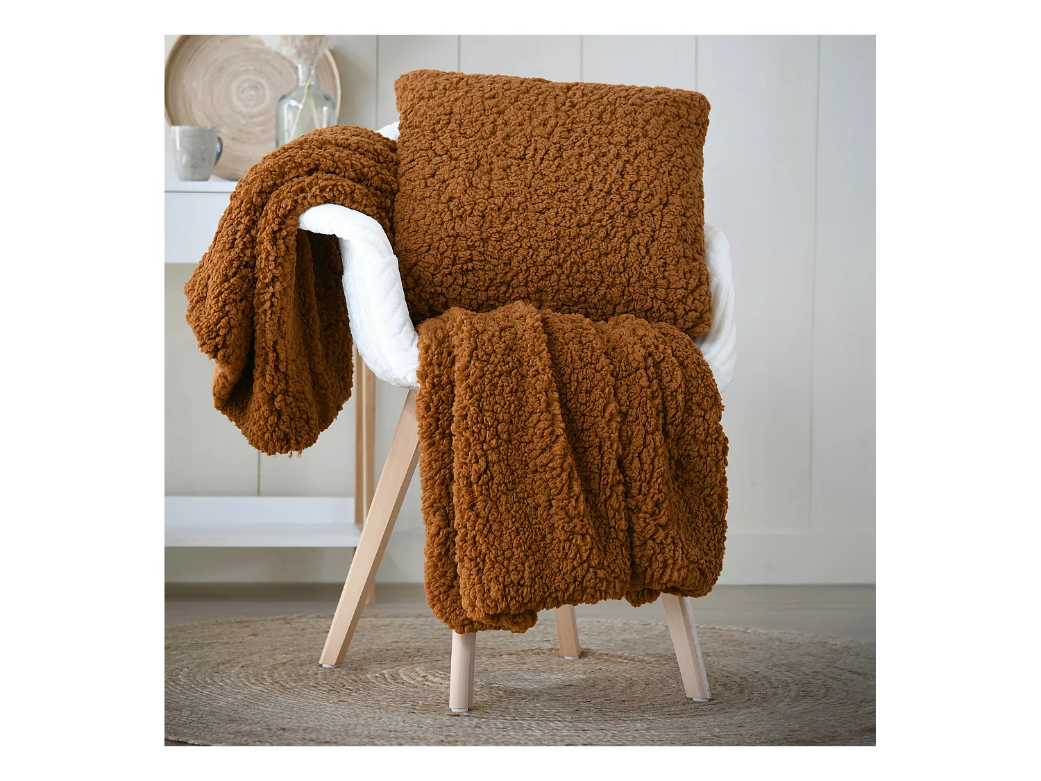 Plaid moelleux fausse fourrure