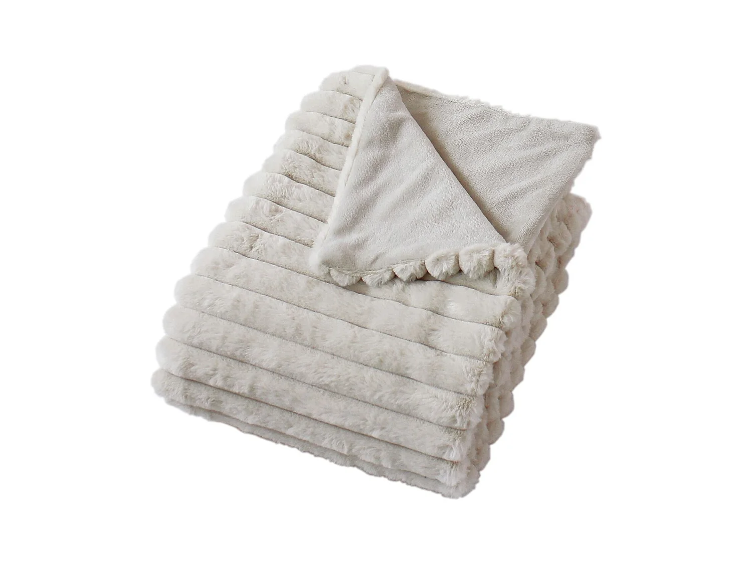 Plaid XL Imitation Fourrure "Matisse" 180x220cm Beige