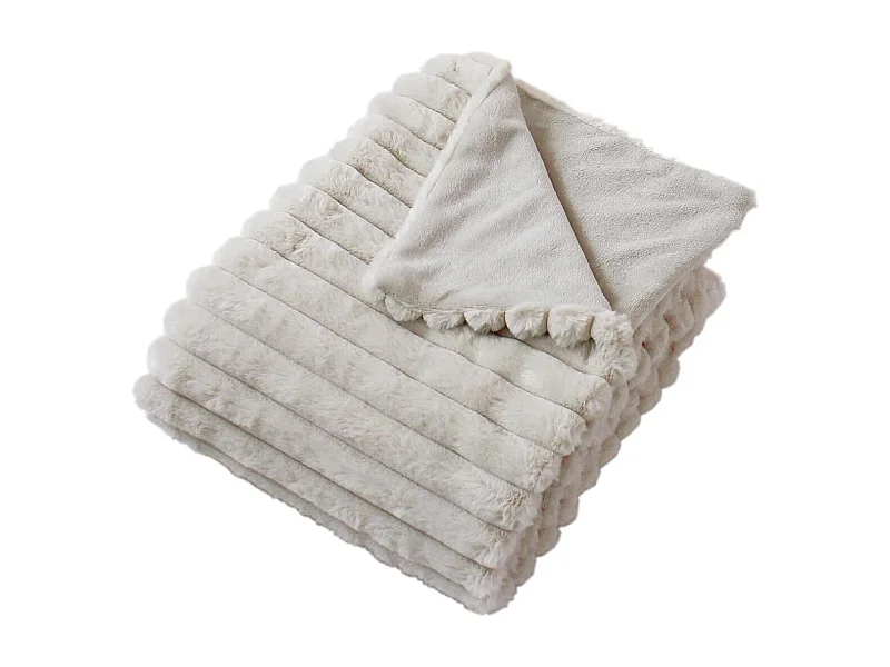 Plaid XL Imitation Fourrure "Matisse" 180x220cm Beige