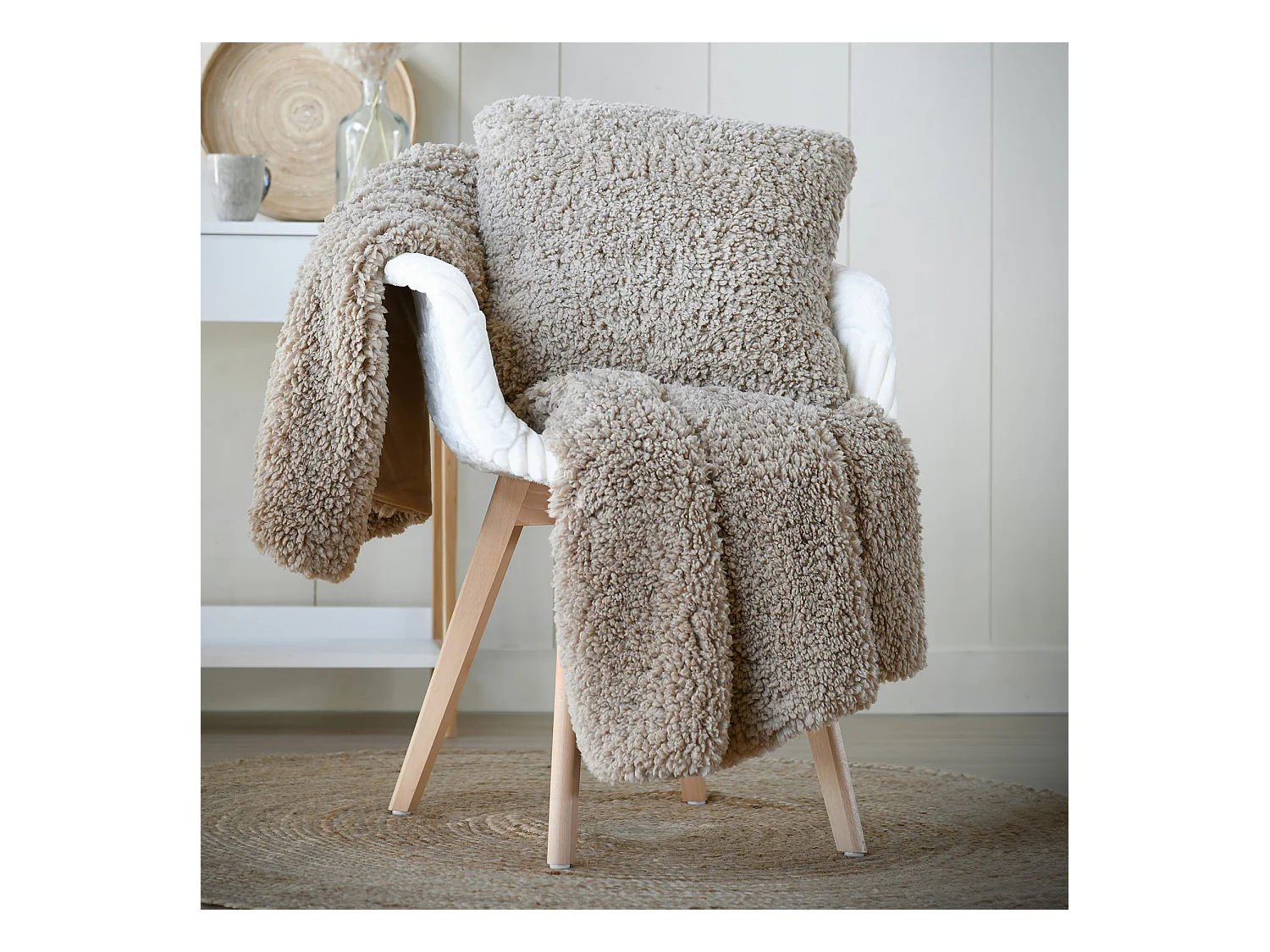 Plaid moelleux fausse fourrure