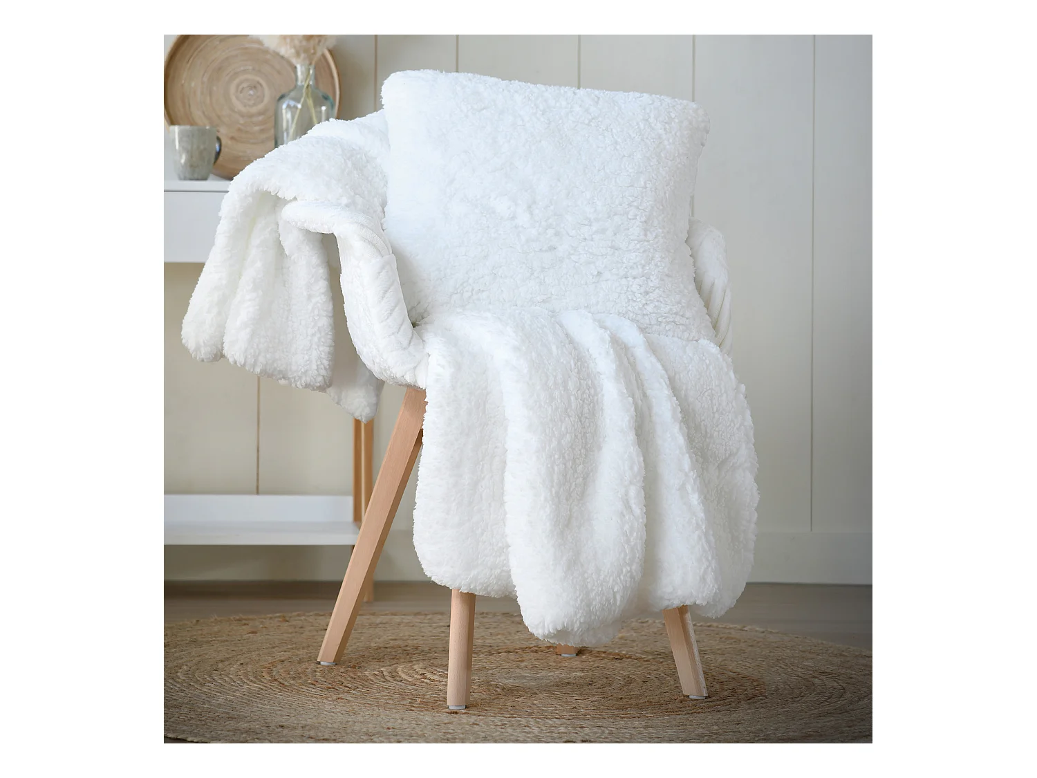 Plaid moelleux fausse fourrure