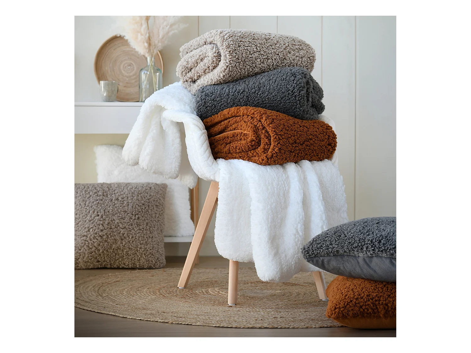 Plaid moelleux fausse fourrure