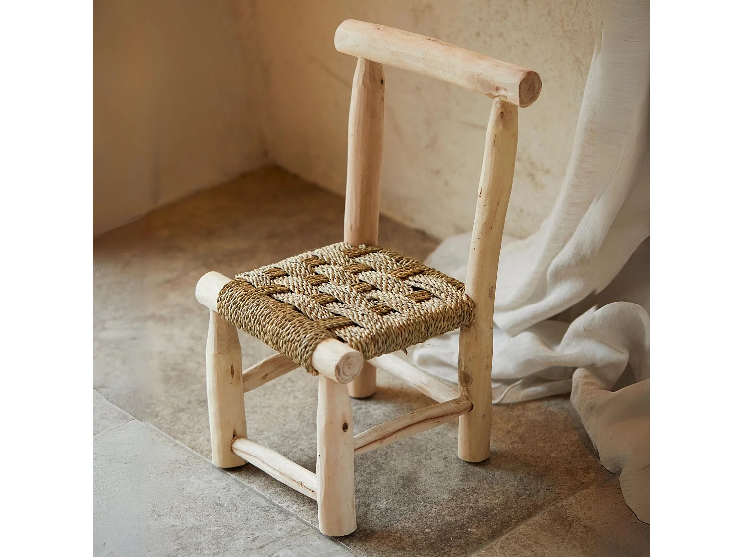 Chaise enfant bois Japandi