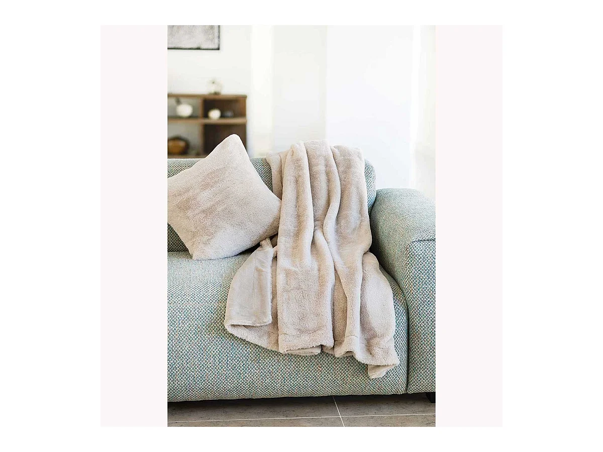 Plaid Double Face Imitation Fourrure et Polaire