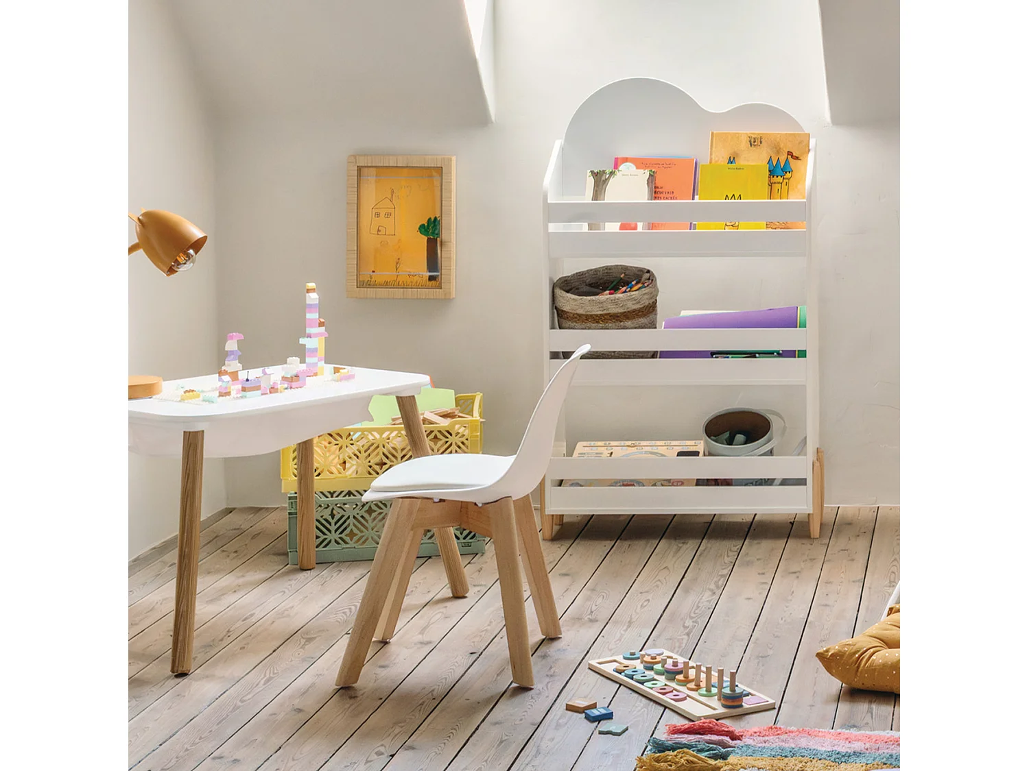 Bibliothèque Enfant "Douceur" 100cm Blanc