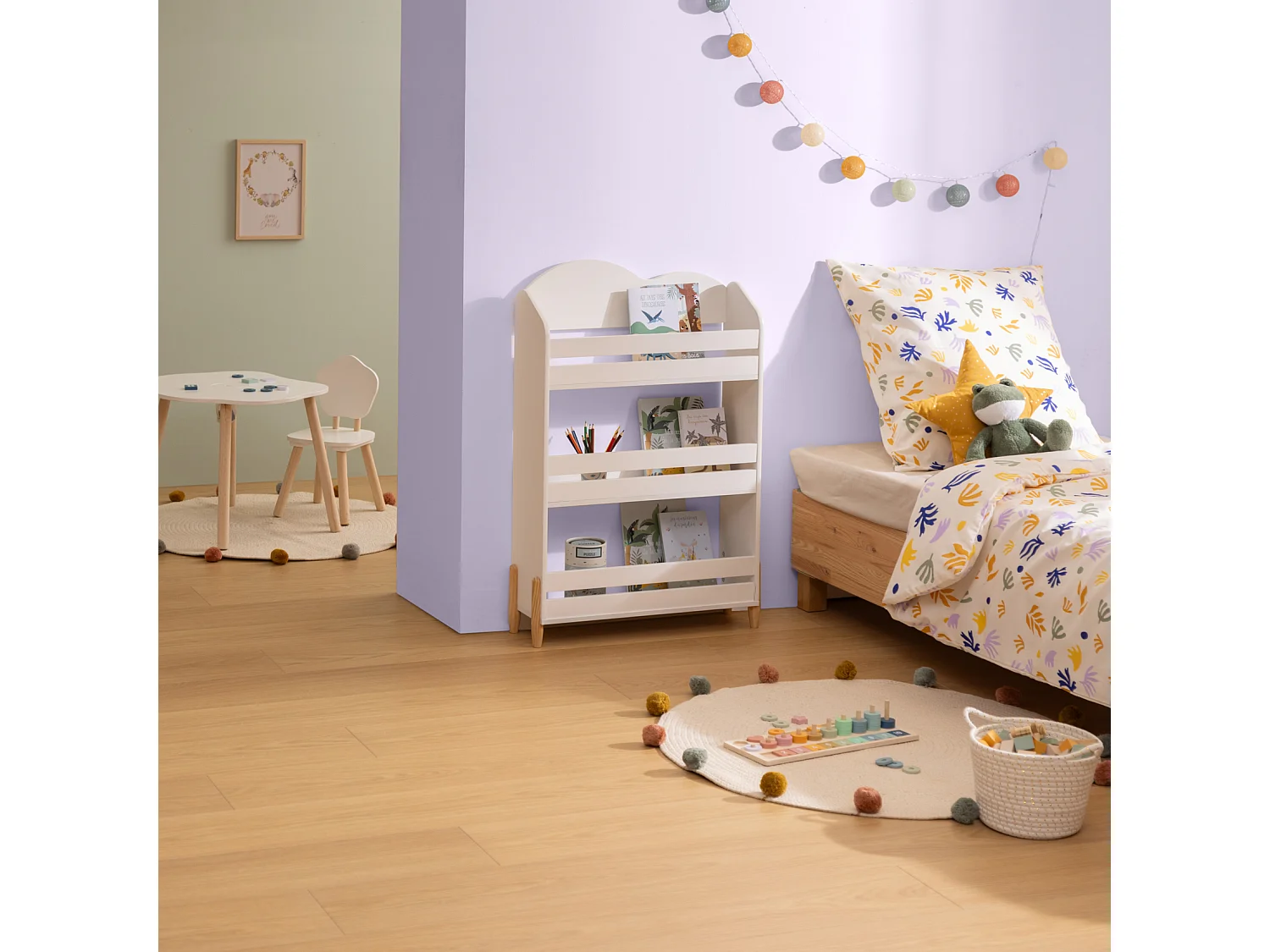 Bibliothèque Enfant "Douceur" 100cm Blanc