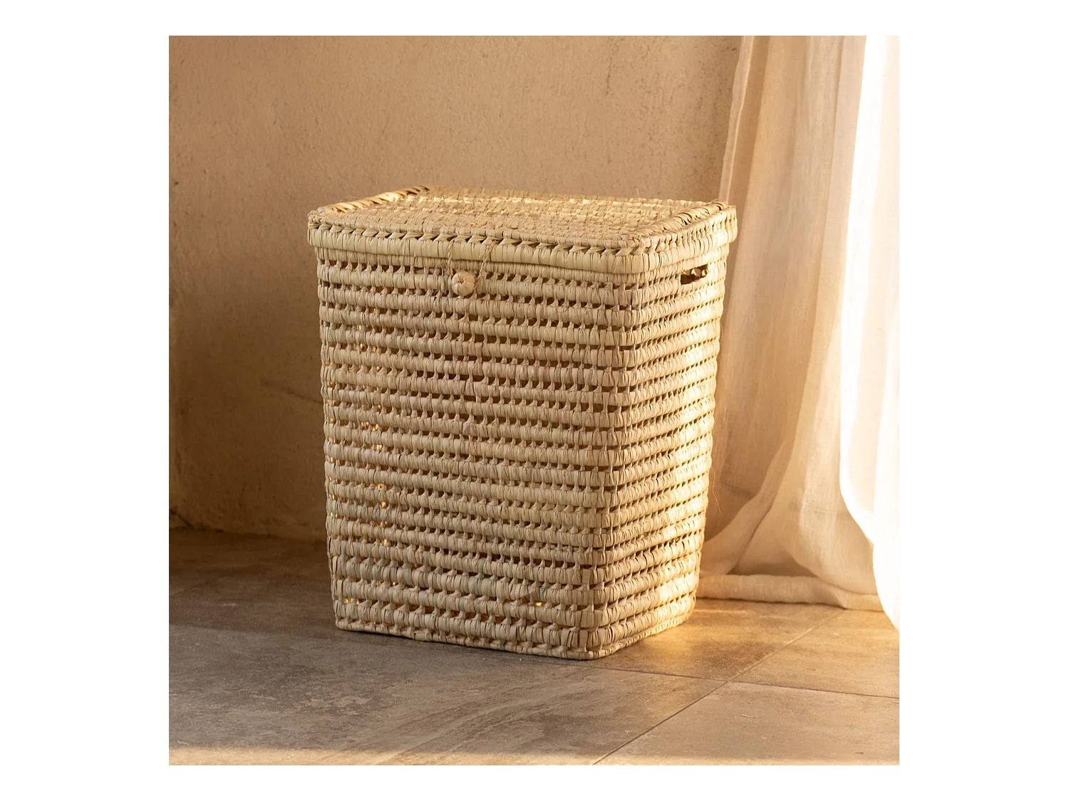 Panière à linge rectangle palmier