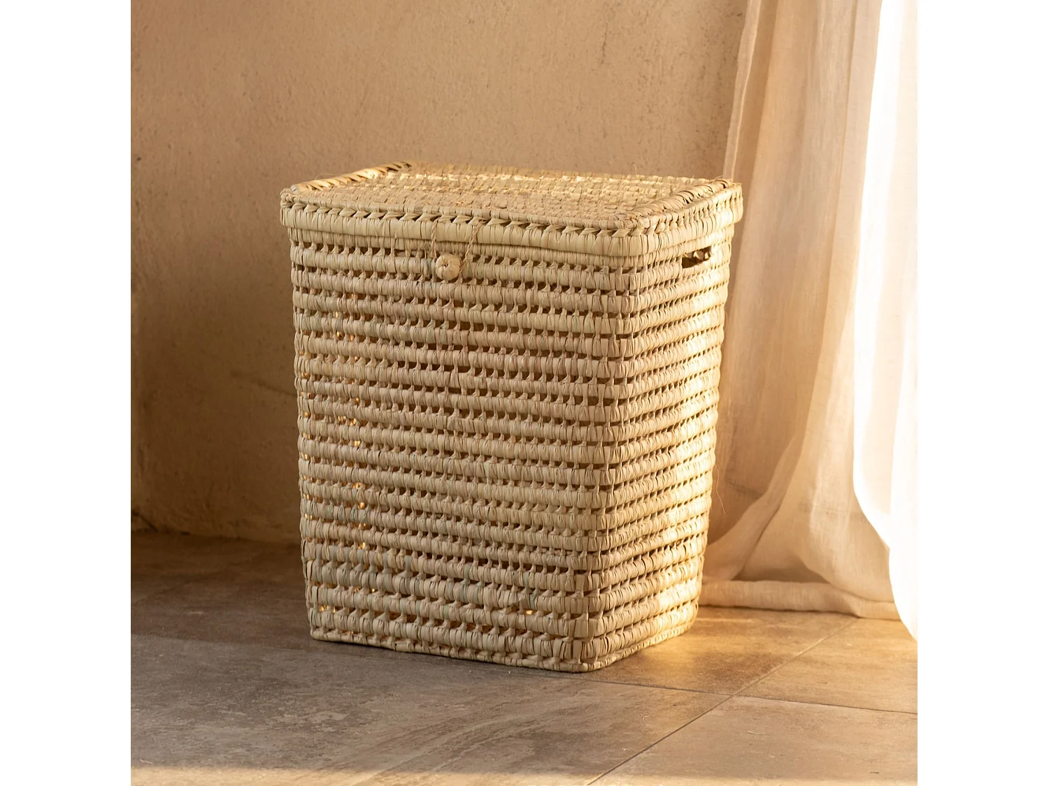 Panière à linge rectangle palmier