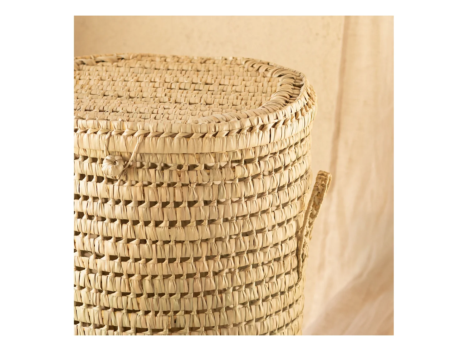 Panière à linge ronde palmier