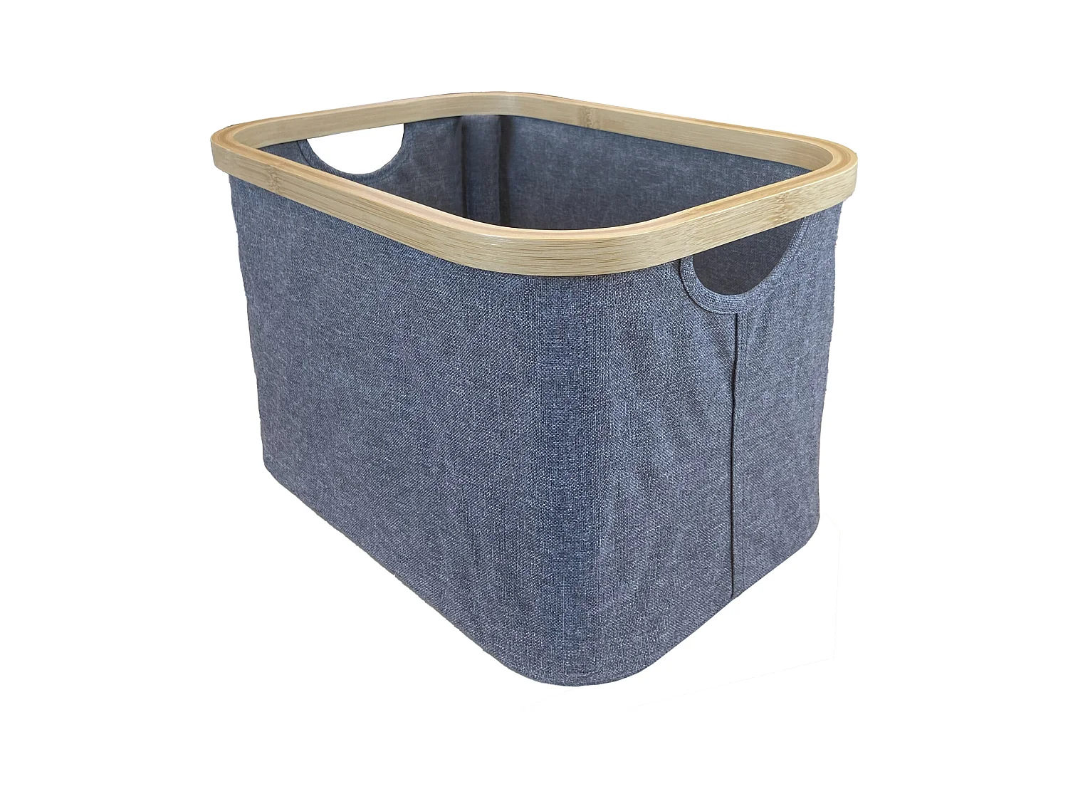 Cesta plegable de tela y bambú