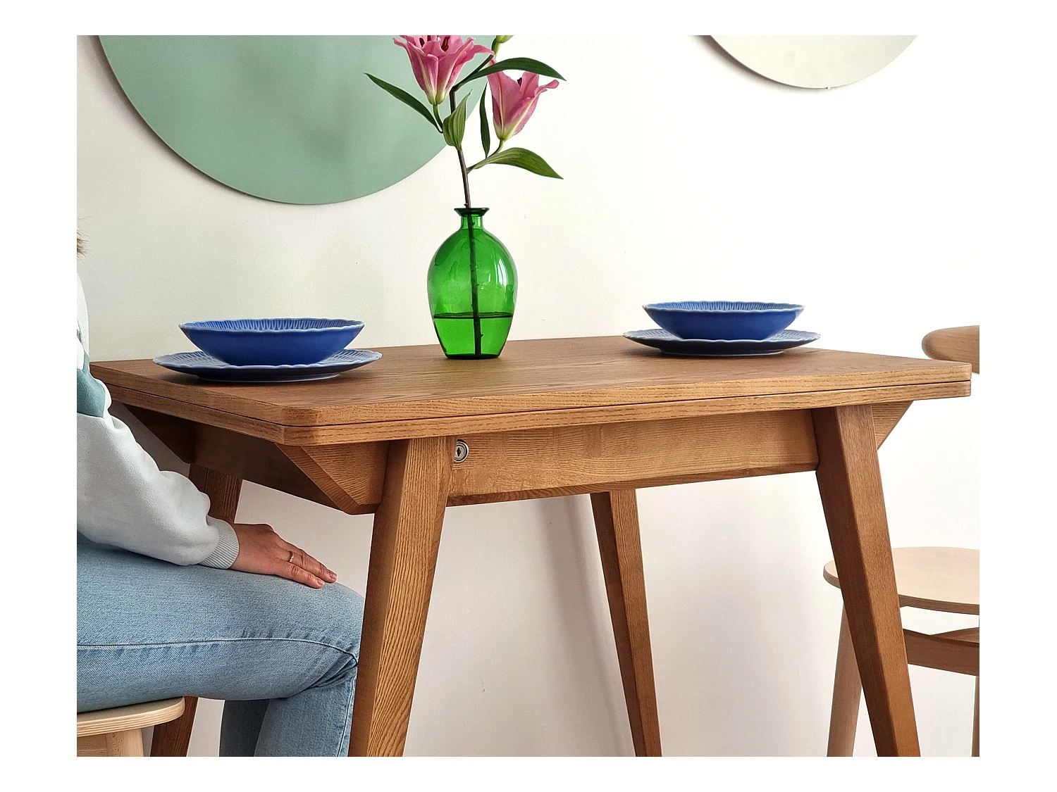 Table à manger extensible 90x65 Envelope Noyer