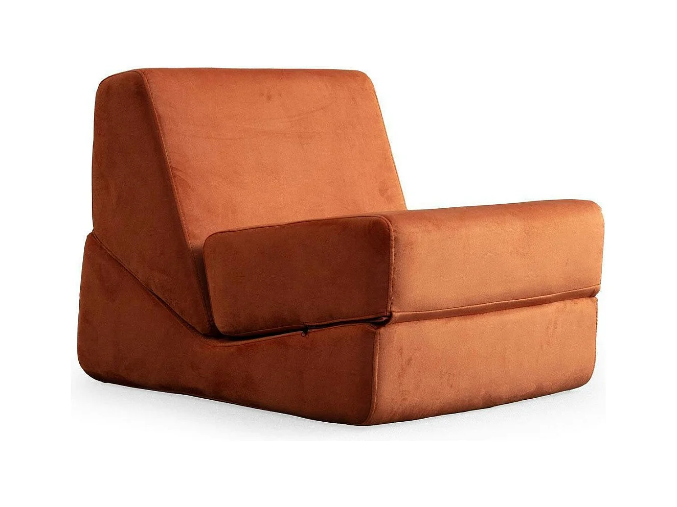 Chauffeuse convertible cuivre velours, lit d'appoint SAPPO