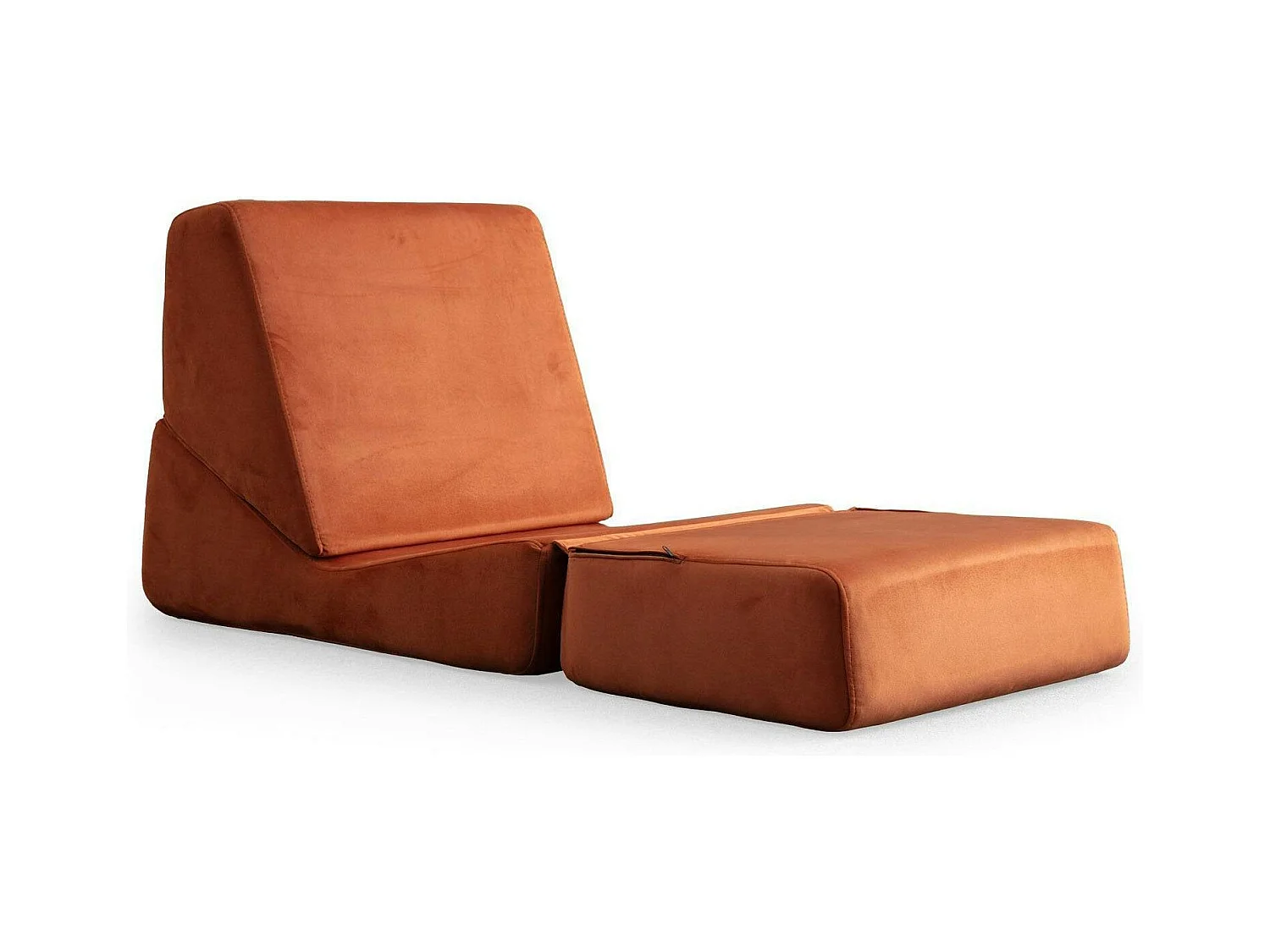 Chauffeuse convertible cuivre velours, lit d'appoint SAPPO